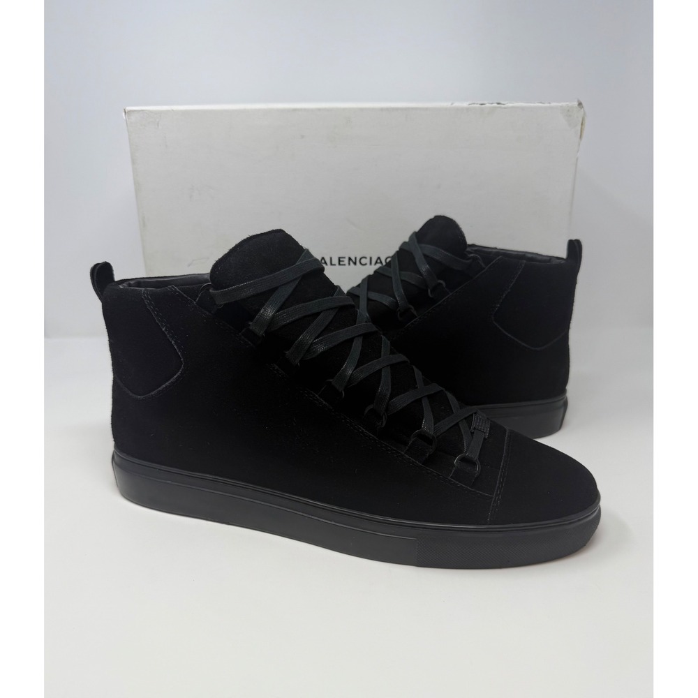 Balenciaga Arena High Top Sneaker Black Suede Size 12 US 45 EU